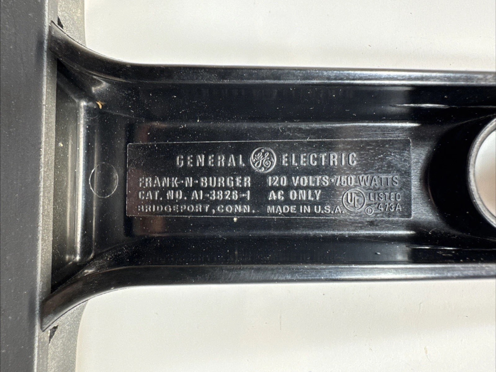 VTG GE Super Frank N Burger Electric Hamburger Griddle Cooker 3826 USA Made