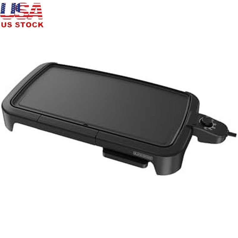 Extra Large Non Stick Griddle W/ Warming Tray 1500W Adjustable Thermostat New