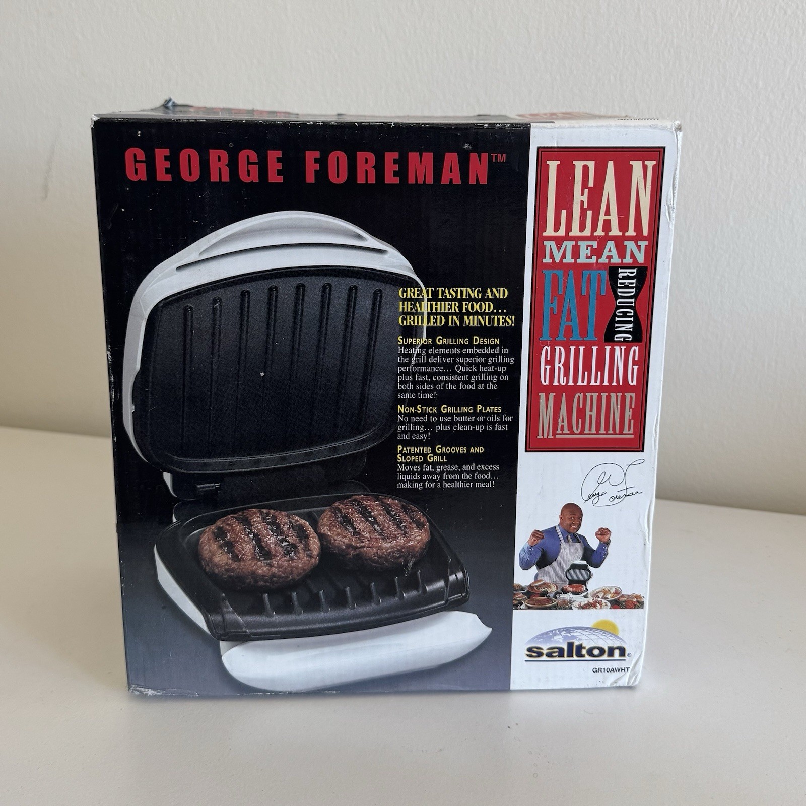 George Foreman Lean Mean Fat-Reducing Grillng Machine NEW NIB