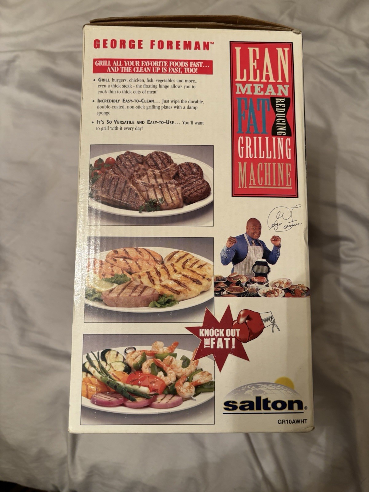 George Foreman GR10AWHT Electric Non-Stick Grill White Easy Clean Drip Tray