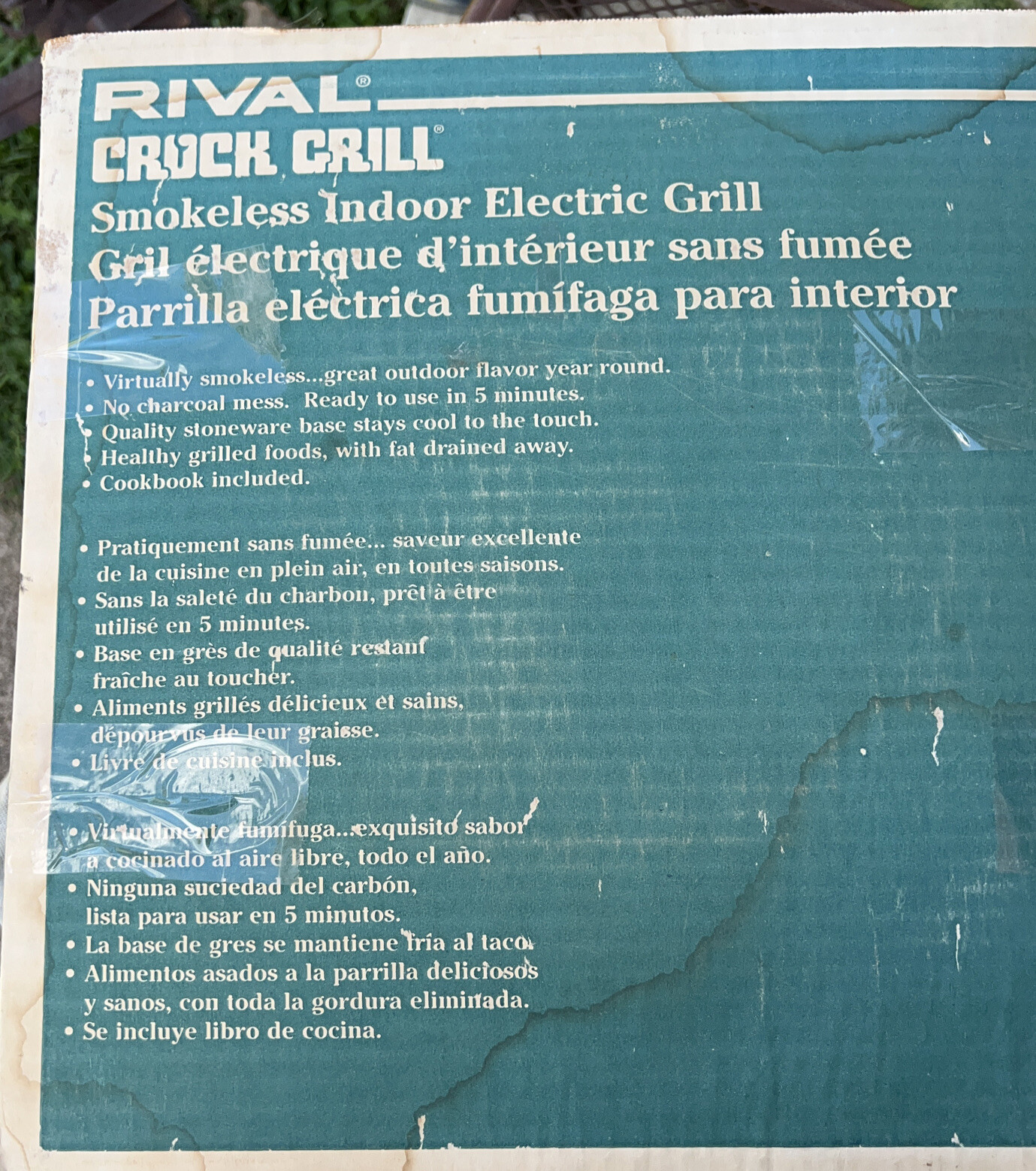 VTG Rival Crock Grill Smokeless Indoor Electric Grill 5750 Black Stoneware Base