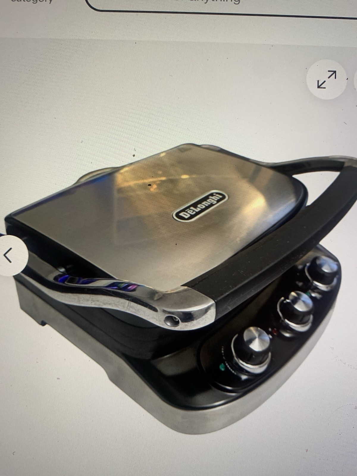 DeLonghi Electric Contact Grill Panini Press 1500W Stainless Steel | CGH902