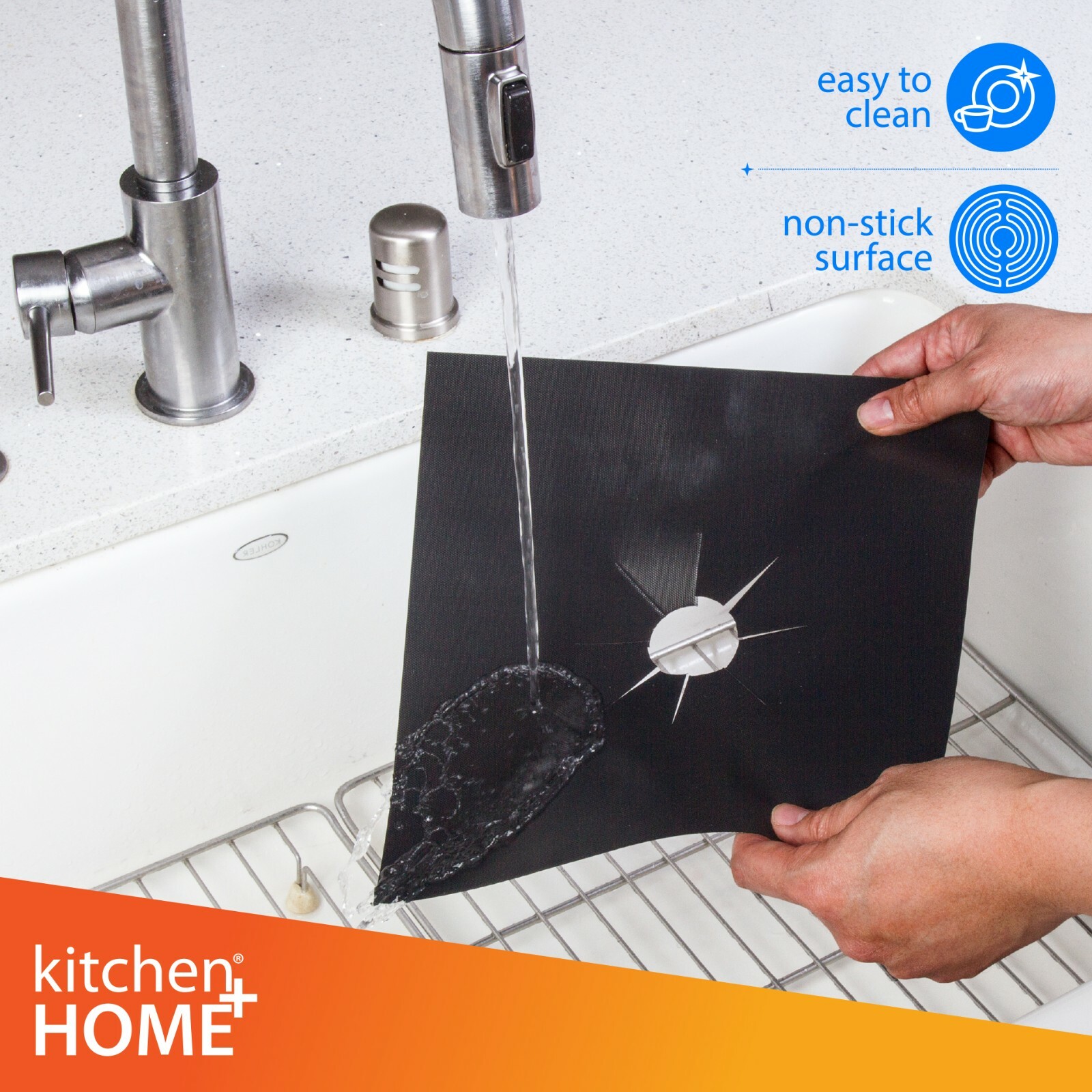Stove Top Grill Pan – Smokeless Nonstick Indoor Grill Plate with Burner Liners