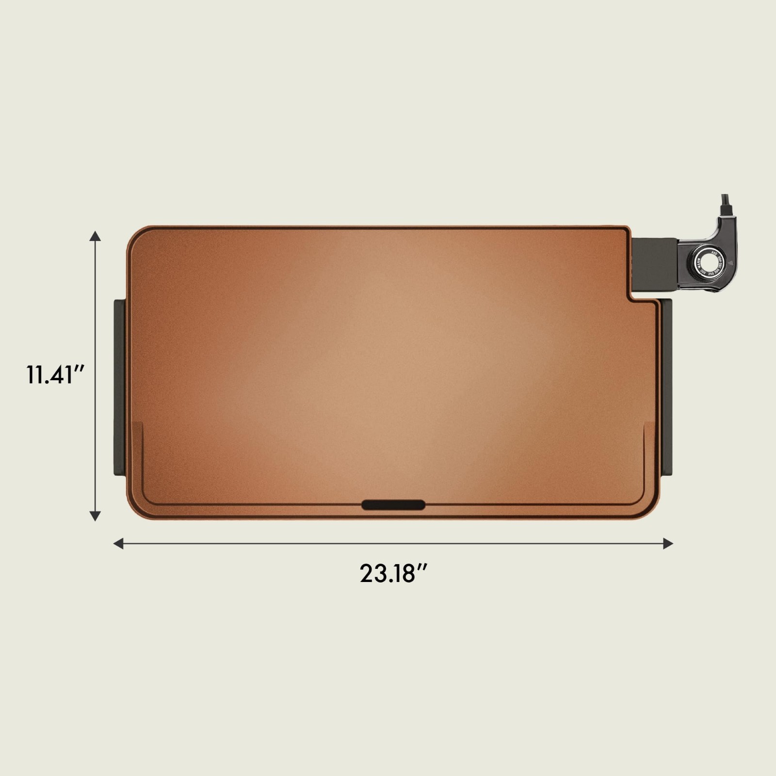 XL 12×22 Electric Ceramic Griddle – Non-Toxic, Titanium Coated, Copper/Black