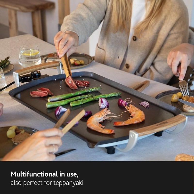 Electric Grill Nonstick Adjustable Temperature Fast Heating 14×22 Inch Surface