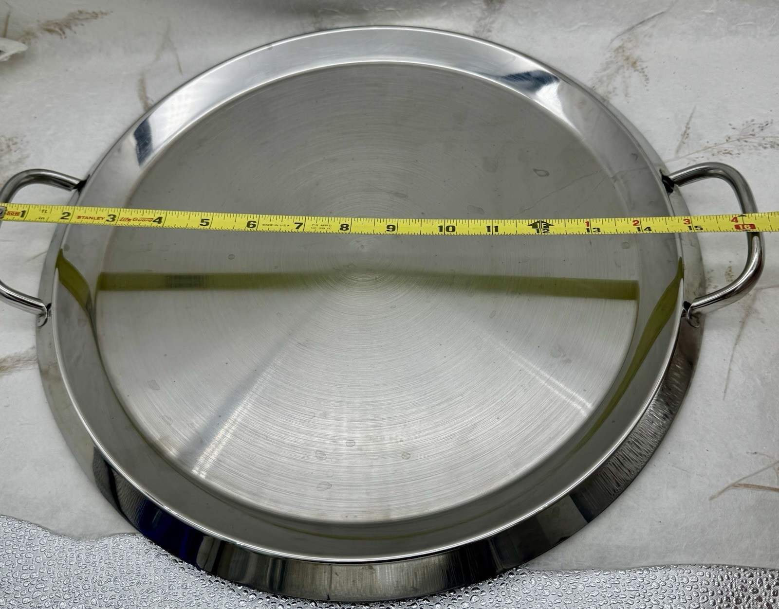 Silampos Portugal Stainless Steel Round Griddle With Handles Heavy Duty 15” D
