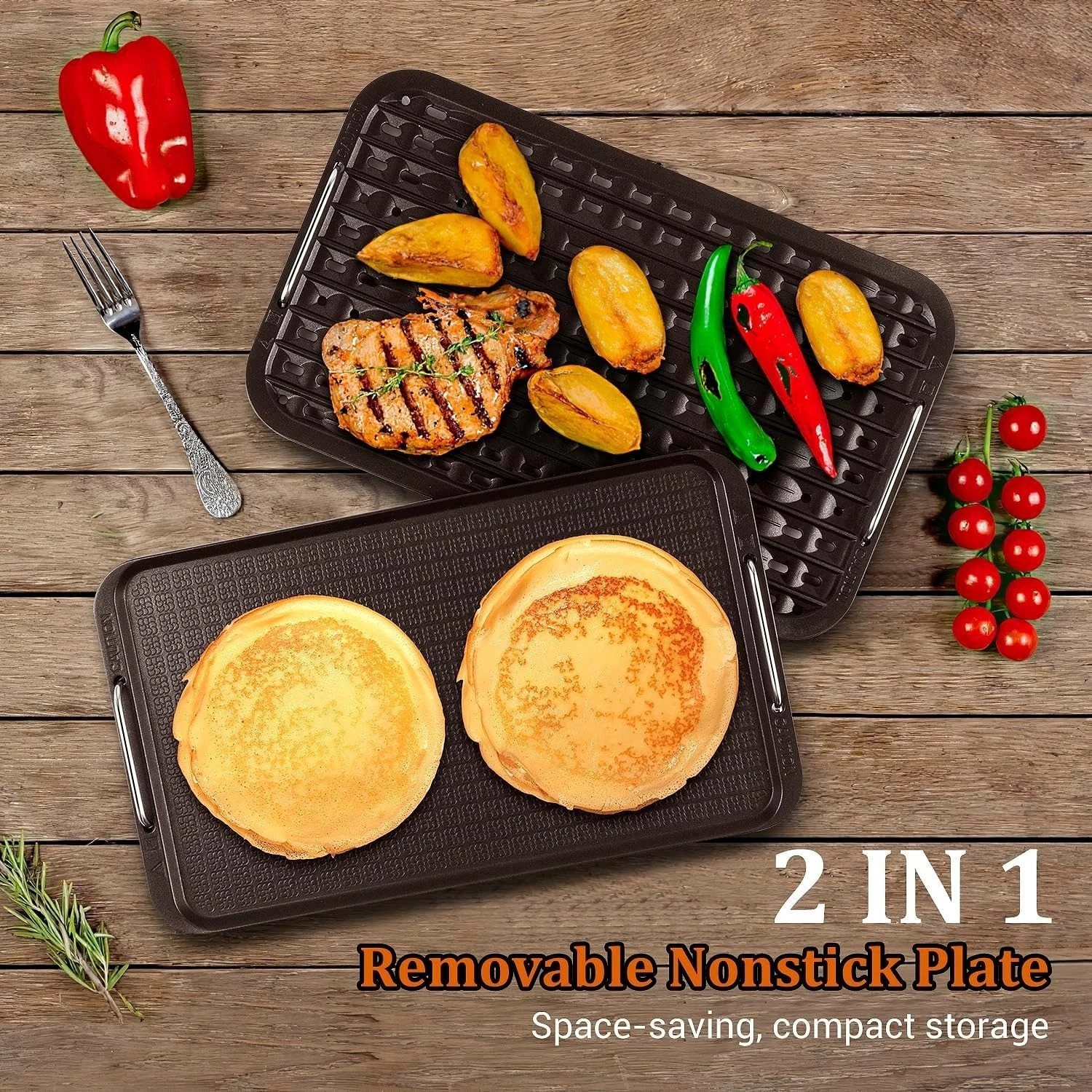 Indoor Smokeless Grill, 1500W Electric Indoor Grill with Tempered Glass Lid, …