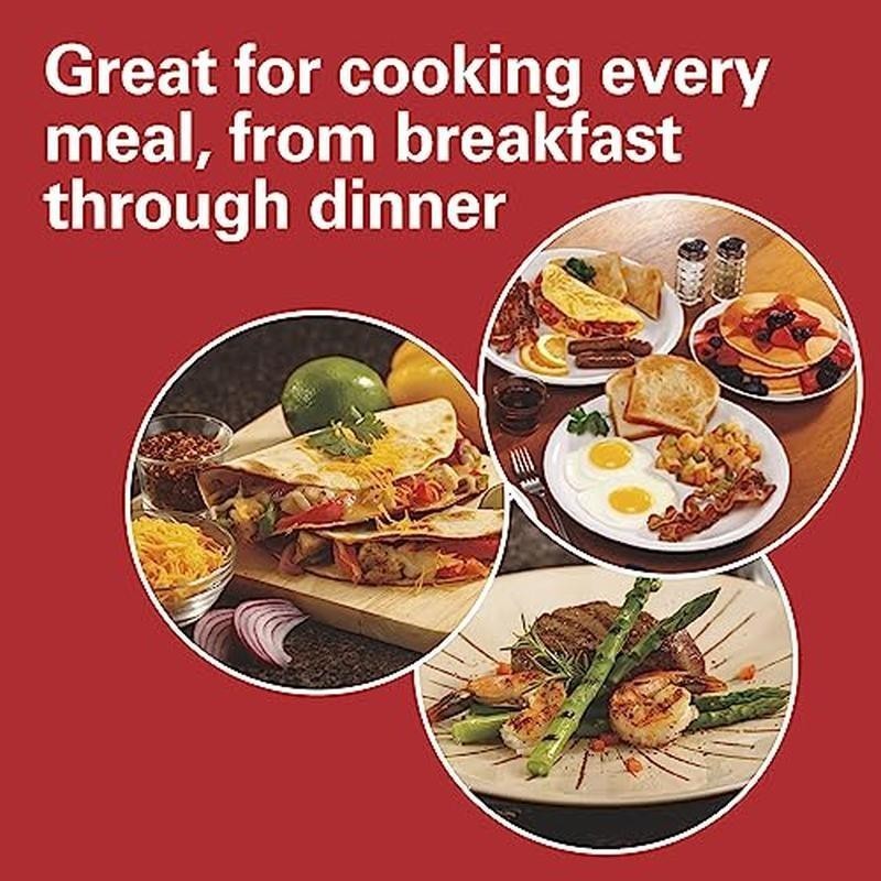 3in1 Electric Grill+Griddle 8-Serving Reversible Nonstick Plates 2 Cooking Zones