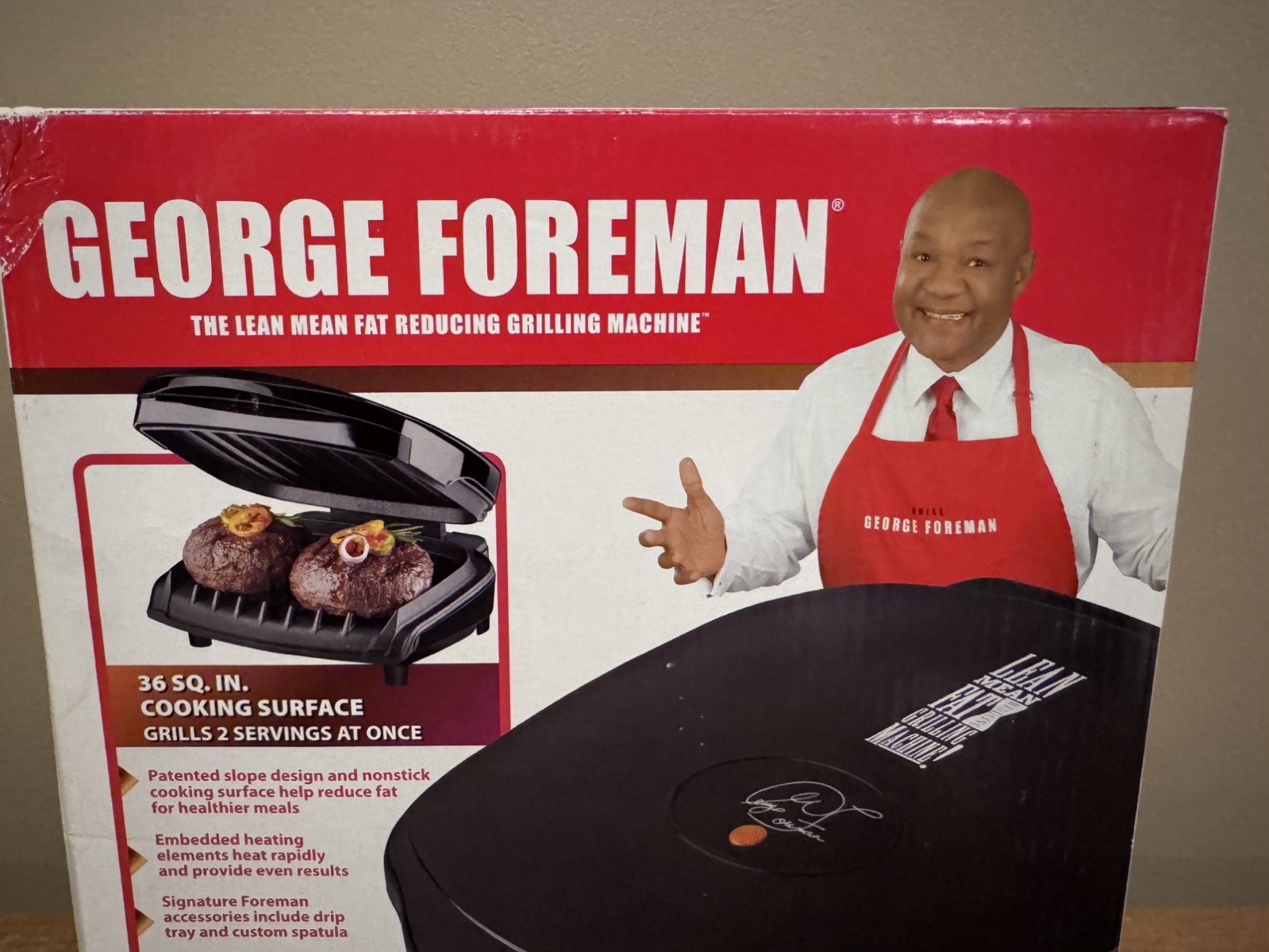 George Foreman Champ Grill: Model GR0036B, Small Grill, Black (New)