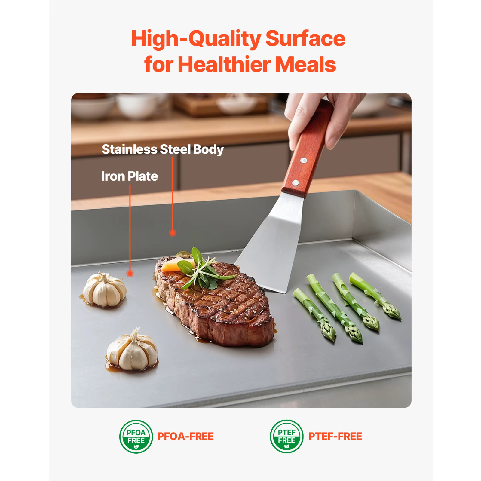 Commercial Electric Flat Top Griddle 50-300°C Steak Pancake Grill