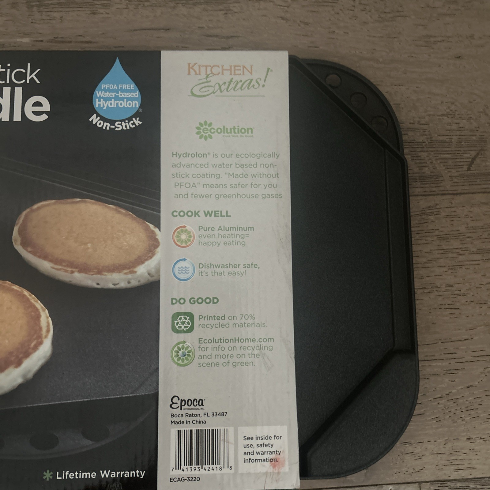 Reversible 19.5” x 11” Grill/Griddle Pan, Non-Stick, Dishwasher Safe – Ecolution