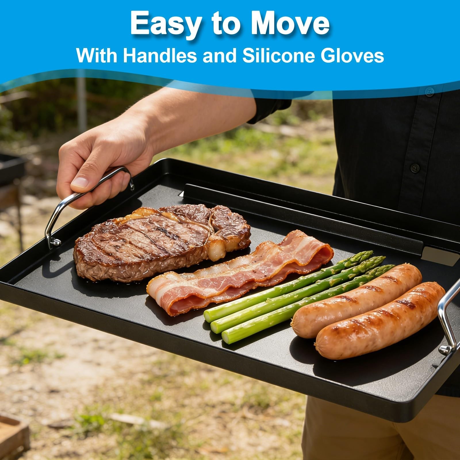 Nonstick Grill Griddle Insert 19.8″ x 13.8″ for 2-Burner Gas Grills, Flat Top Pl
