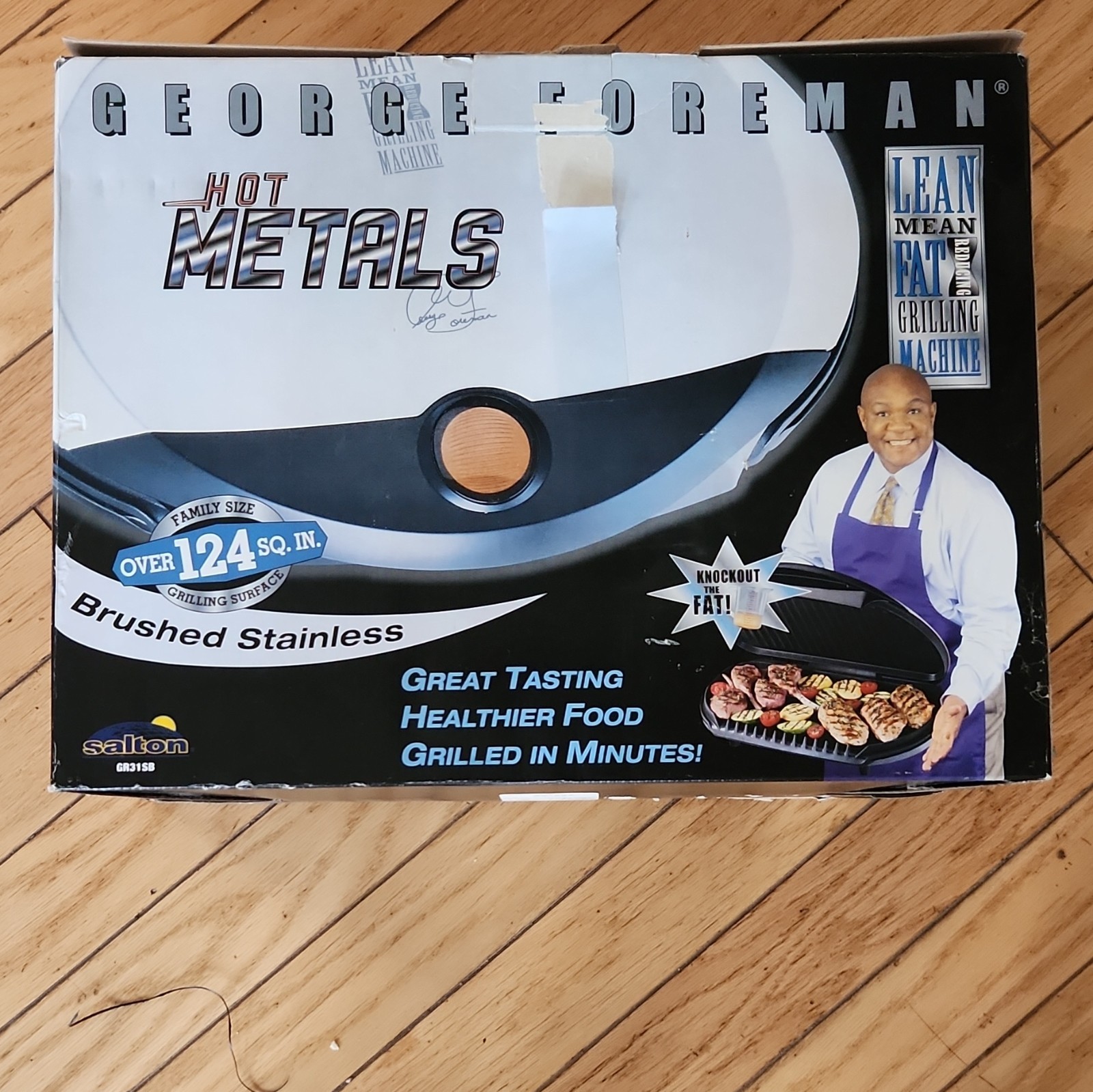 George Foreman GR31SB Contact Grill Brushed Stainless Steel Non-Stick Easy Clean