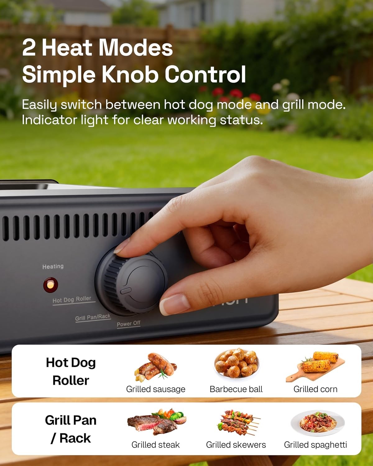 Indoor Grill and Electric Griddle 3-in-1 Smokeless Indoor Grill with Grill Rack