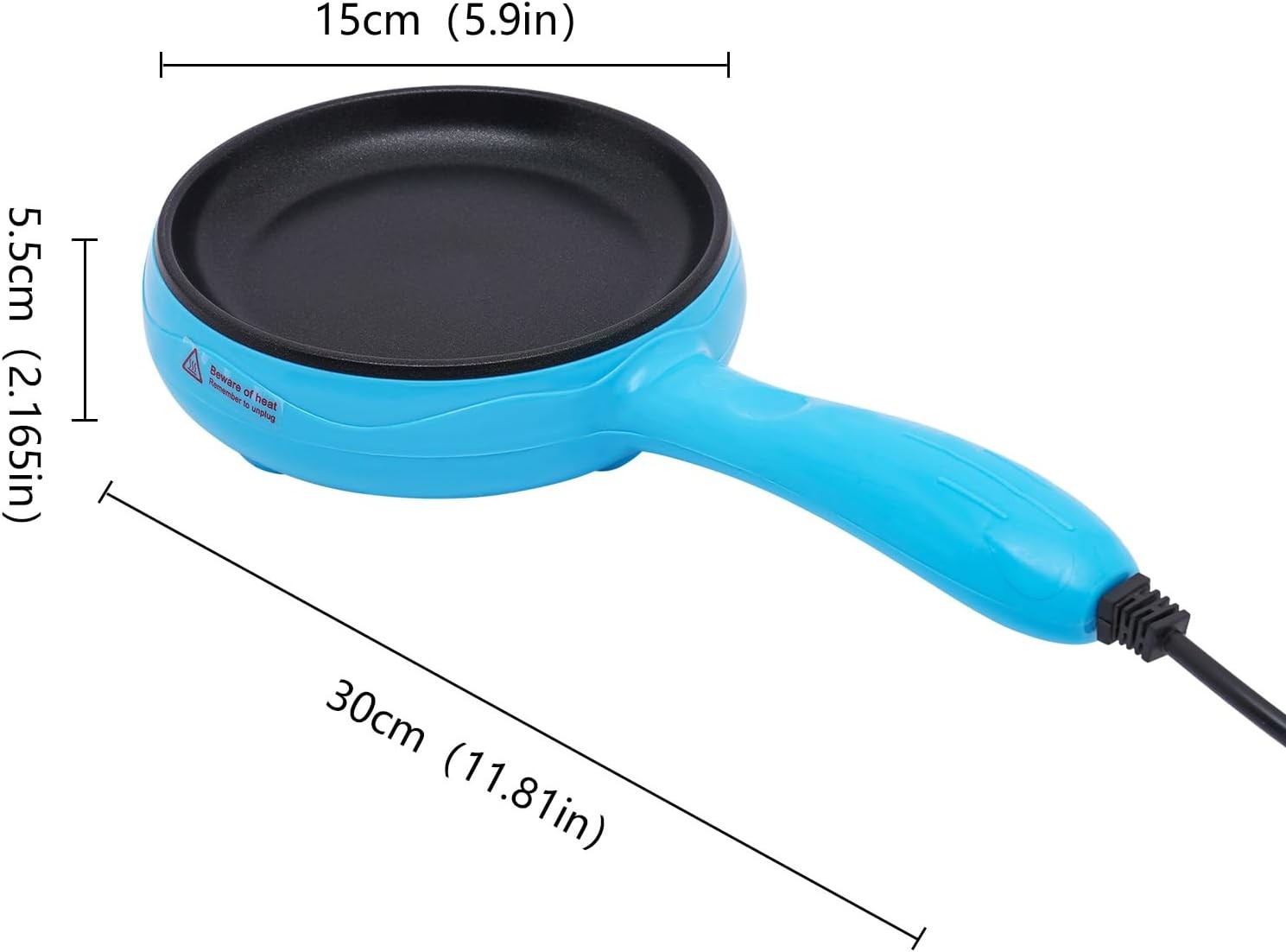 6-Inch Non-Stick Electric Skillet Rapid Heat Up Personal Mini Electric Round