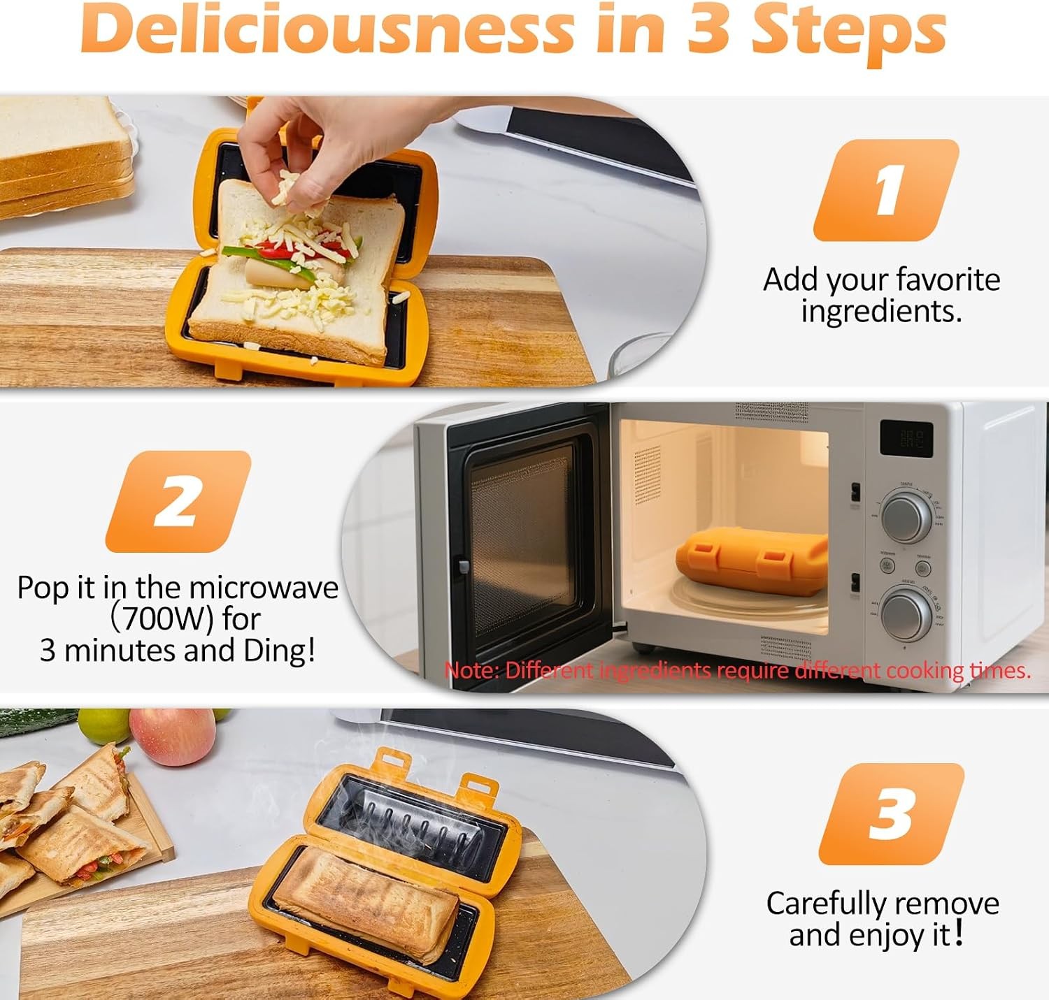 Microwave Sandwich Maker Grilled Cheese Maker Panini Press Hot Dog Toaster Maker