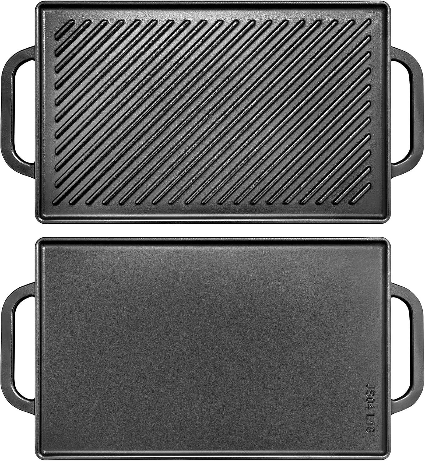 Cast Iron Reversible Grill Griddle，Double Sided Grill Pan Perfect for Gas Grills
