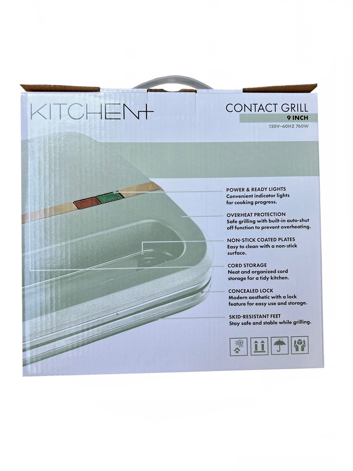 Countertop Electric Contact Grill Kitchen+ Appliance – 9” x 6.5″ Cook Area