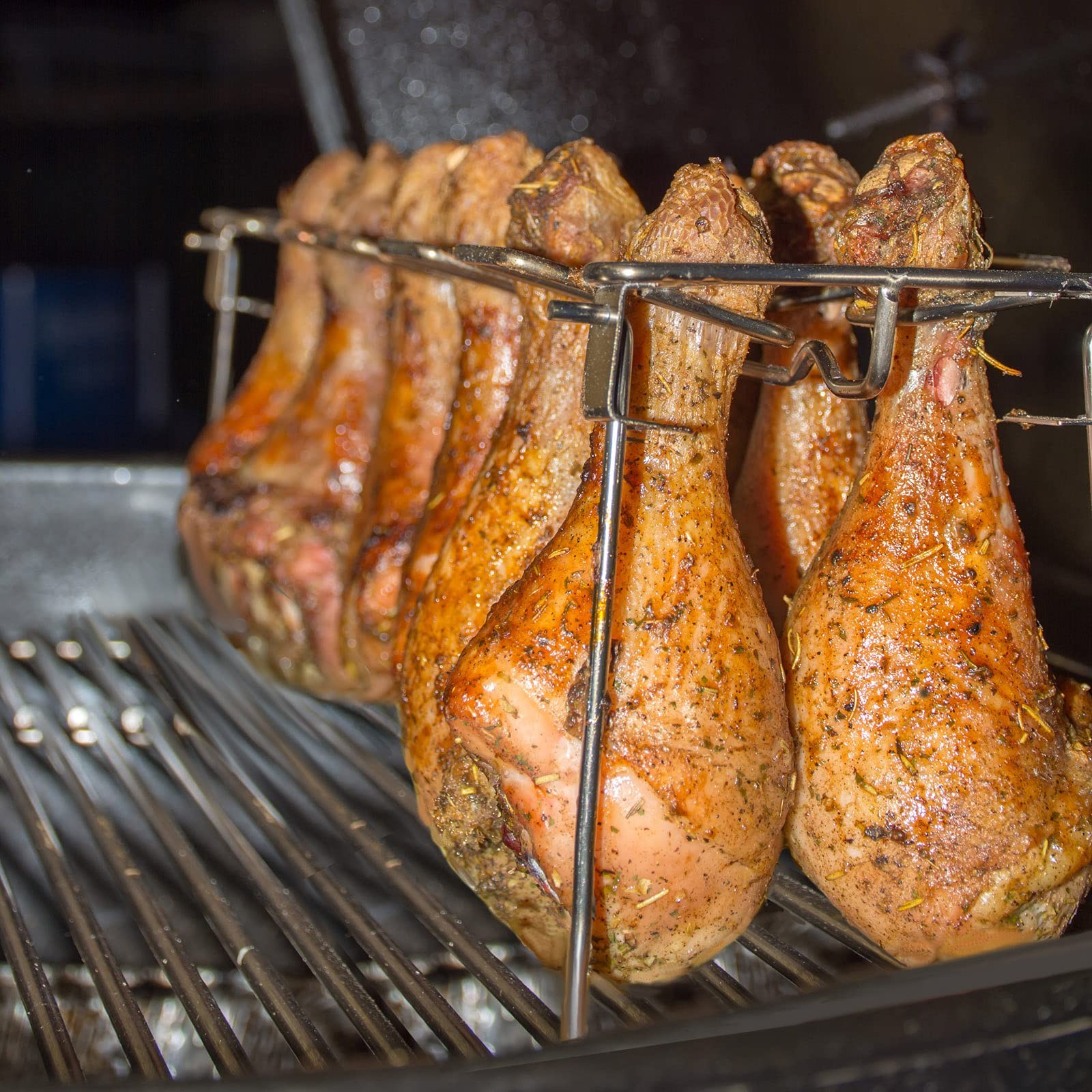 Chicken Leg And Wing Rack For Grill Smoker Oven – Easy To Use 1 Pack, Silver