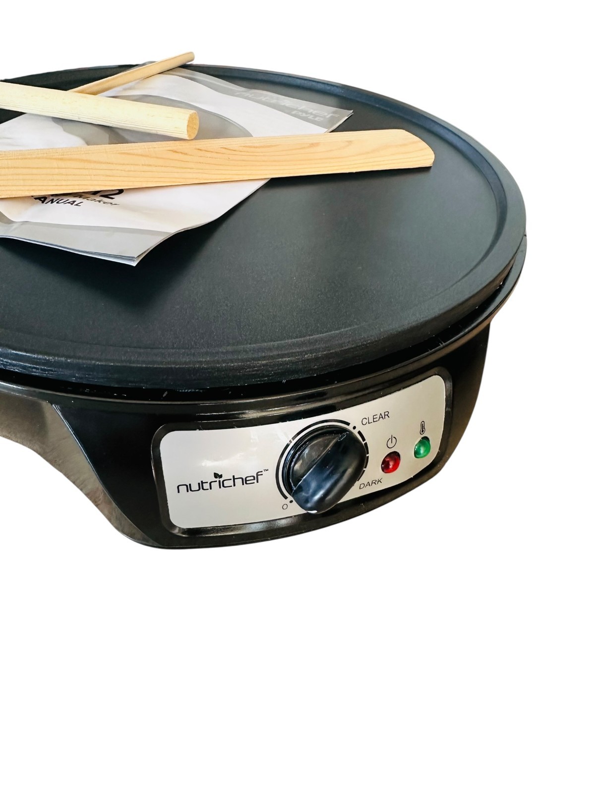 Nutrichef PCRM12 12″ Electric Crepe Maker Nonstick, LED, Spatula Included
