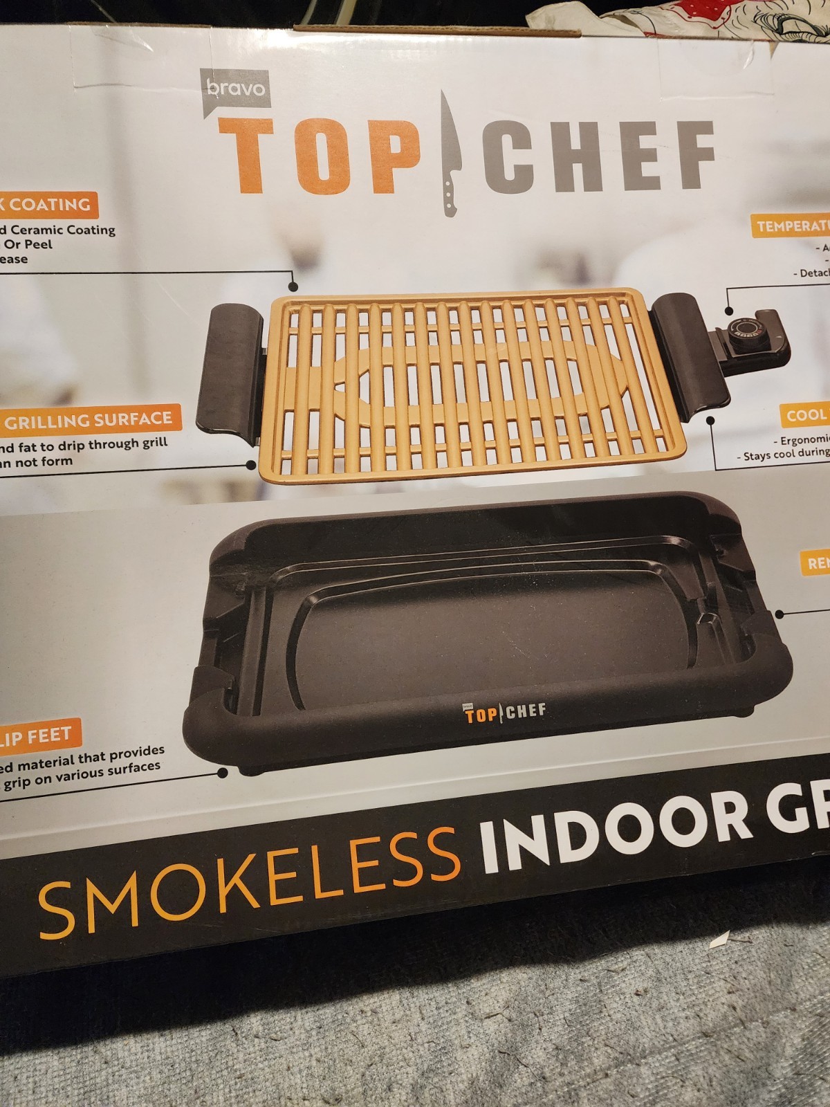 Top Chef Smokeless Electric Indoor Grill 1200 Watts New In Box