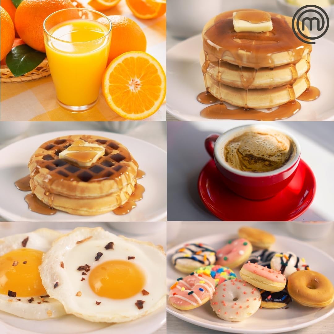 3-in-1 Mini Breakfast Maker- Make Eggs Pancakes Donuts Waffles & More in 1 Easy