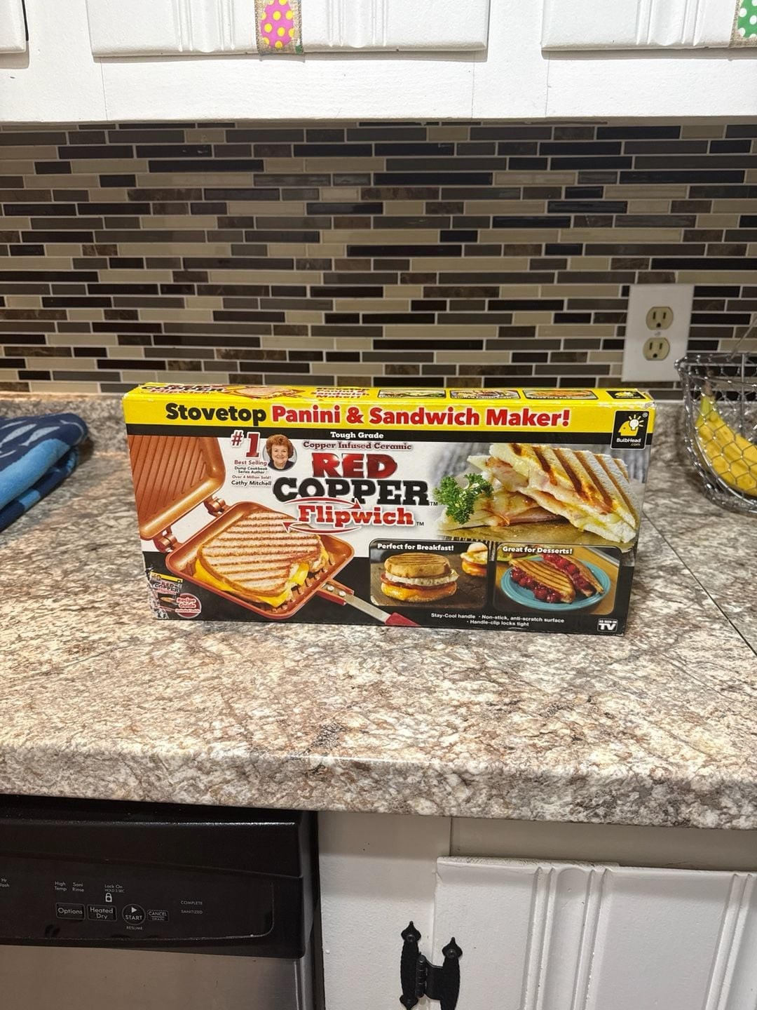 Red Copper Flipwich Non-Stick Stovetop Panini and Sandwich Maker