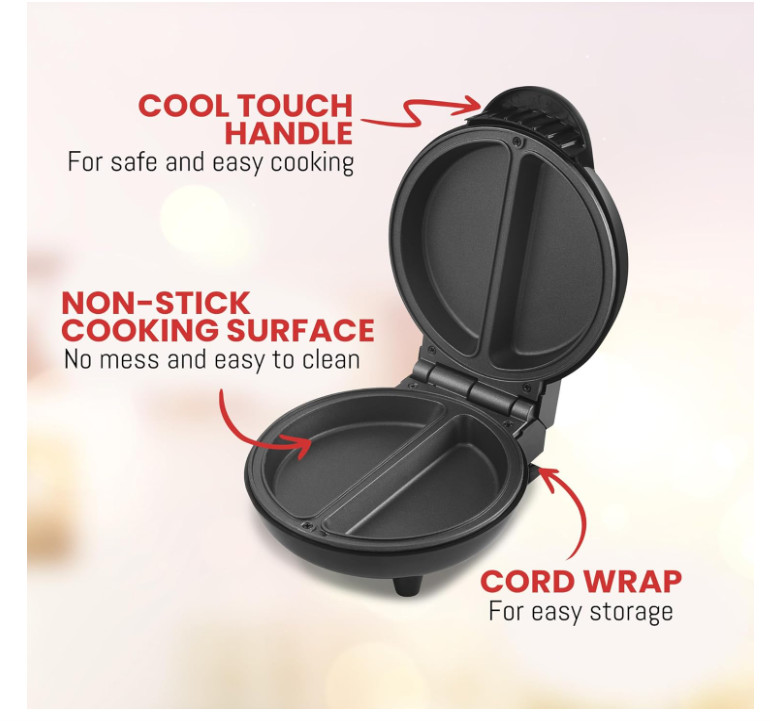 Omelet Maker Nonstick 5.6″ Dual Omelette Breakfast Snack Cooker Steel