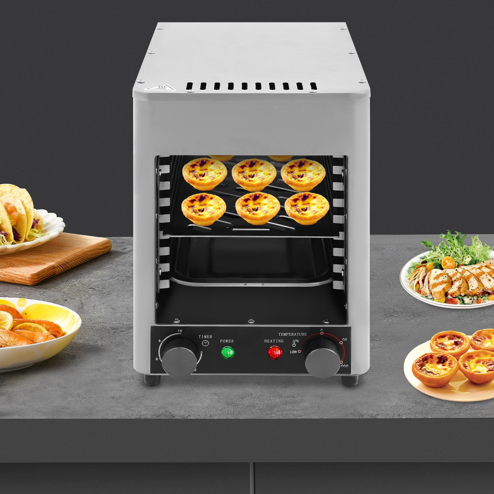 Electric Steak Grill 9 Slots Steak Grill Oven Commercial Steak Stove Timer 1700W