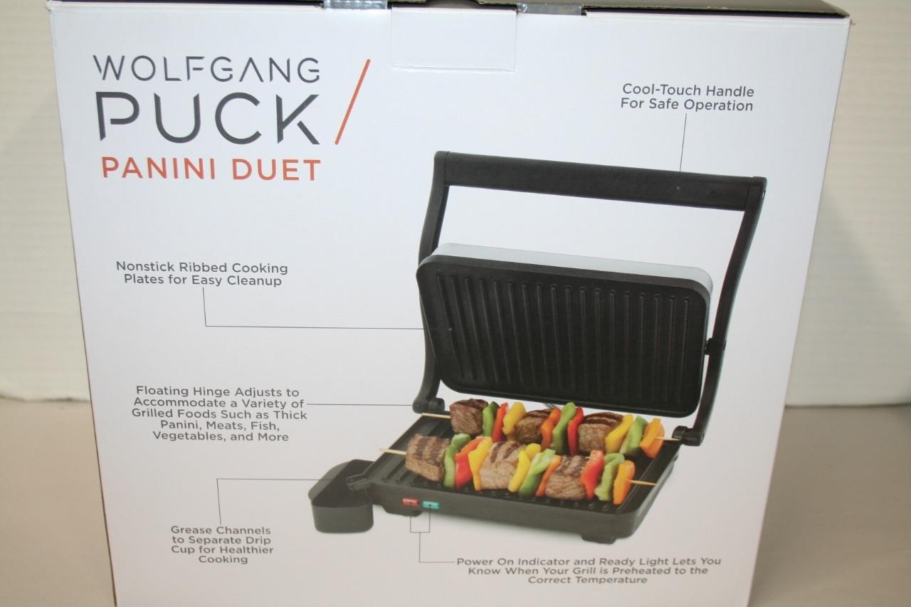 Wolfgang Puck Panini Duet Grill 1000W Nonstick Contact Grill New in Box