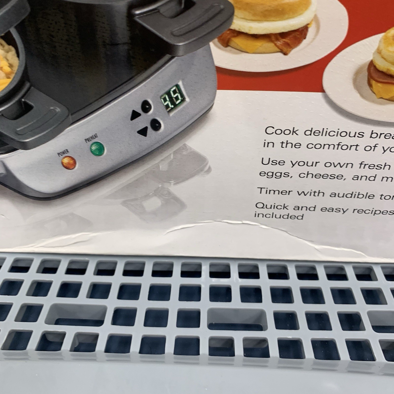 Hamilton Beach Dual Breakfast Sandwich Maker Silver Matte 1200 W Non-Stick Timer