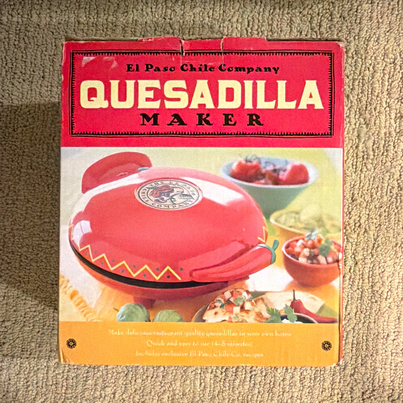 El Paso Chile Company Electric Quesadilla Maker Red Round Metal Indicator Light