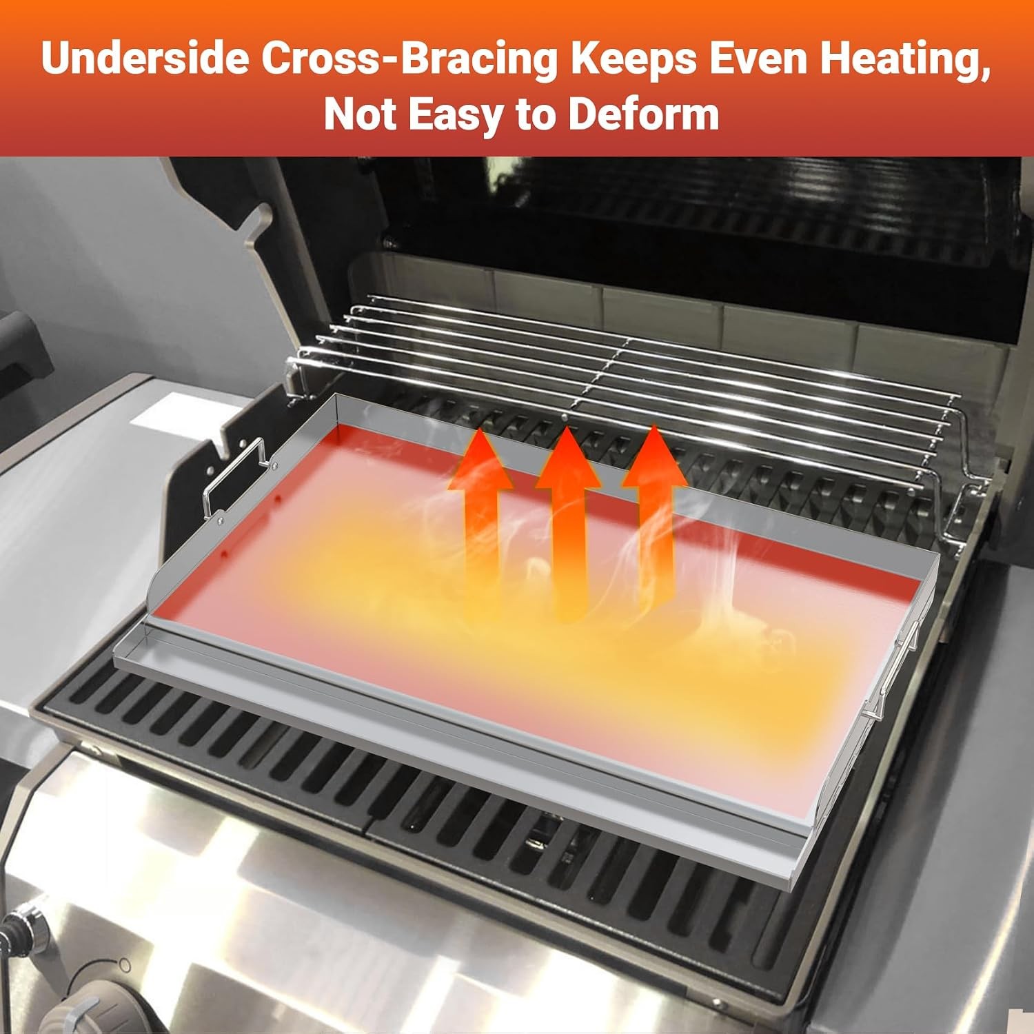 25x16in Stainless Steel Griddle for BBQ and Flat Top Grill