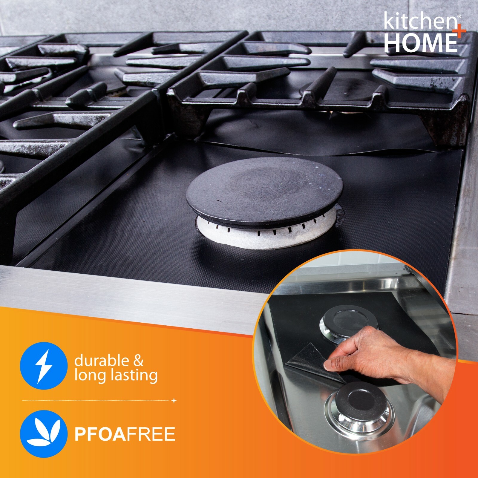 Stove Top Grill Pan – Smokeless Nonstick Indoor Grill Plate with Burner Liners