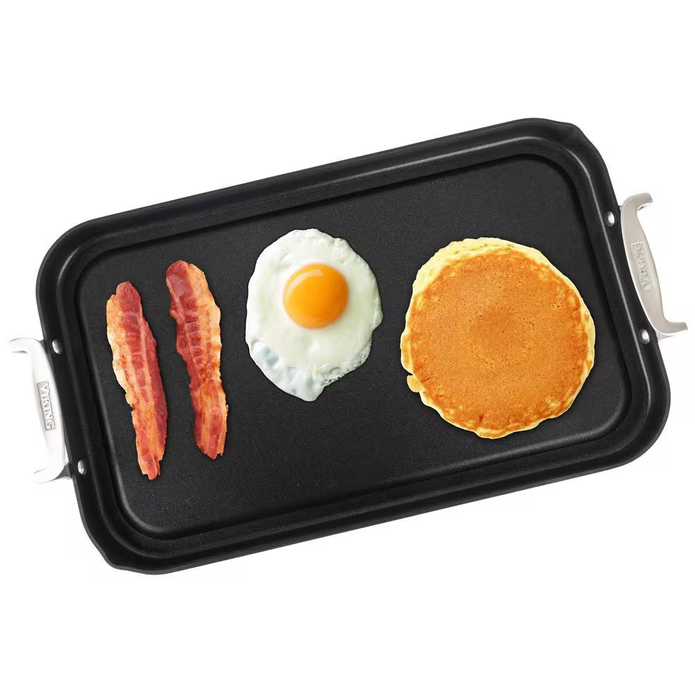 Hard Anodized Aluminum Nonstick 18 In. Double Burner Griddle