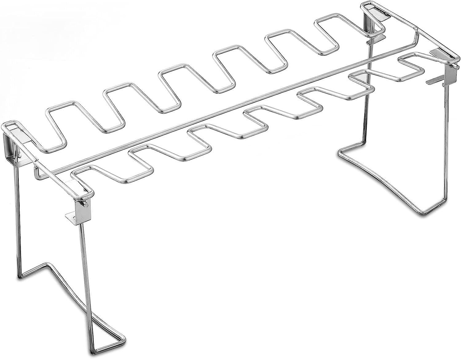 Chicken Leg And Wing Rack For Grill Smoker Oven – Easy To Use 1 Pack, Silver
