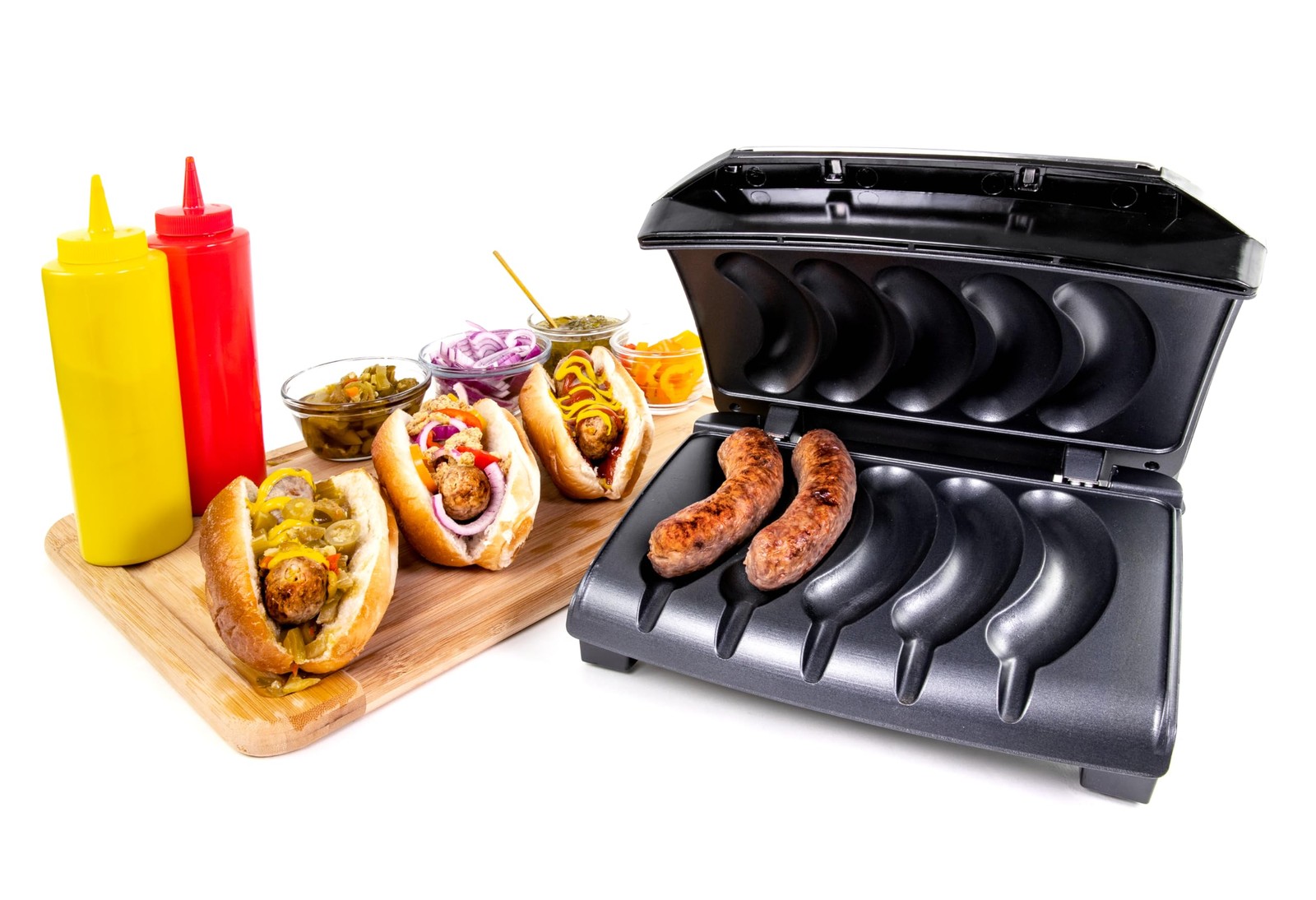 Homecraft Electric Sausage Brat Grill Oil Drip Tray Portable – 5 Link Capacity