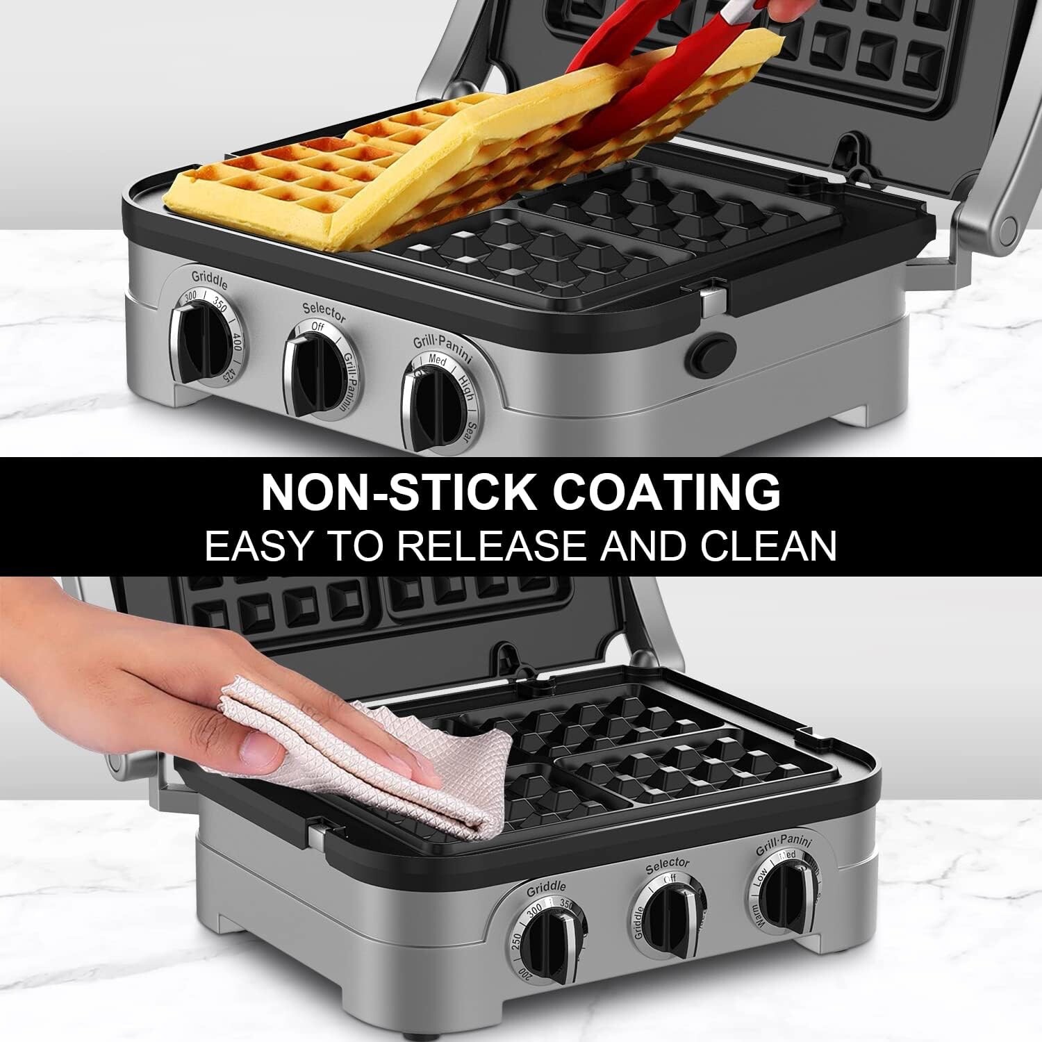 Waffle Plates Only for Cuisinart Griddler GR-4N, GR-5B, GR-6 and GRID-8N Series