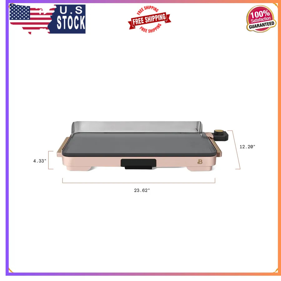 Beautiful Drew Barrymore 12×22 Inch XL Electric Griddle Nonstick Rose Gold