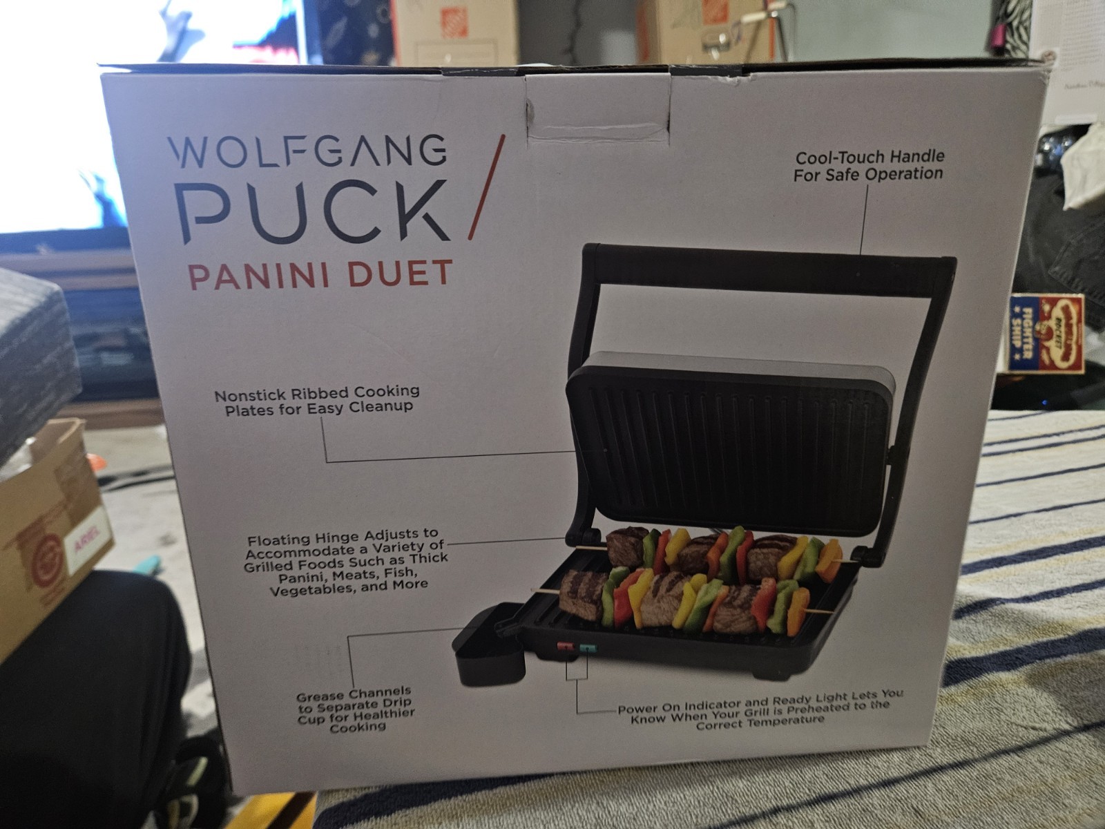 WOLFGANG PUCK PANINI DUET PANINI MAKER NONSTICK STAINLESS STEEL NEW IN BOX