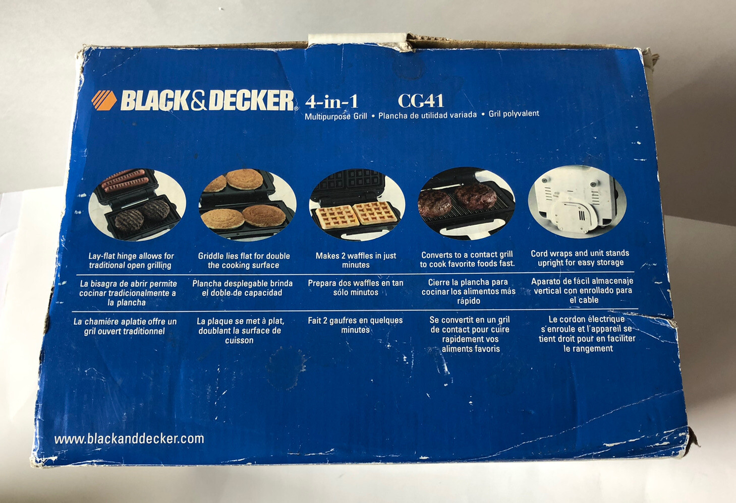 Black and Decker 4 in 1 Multi Purpose Grill Waffle Maker/griddle/Open Grill New