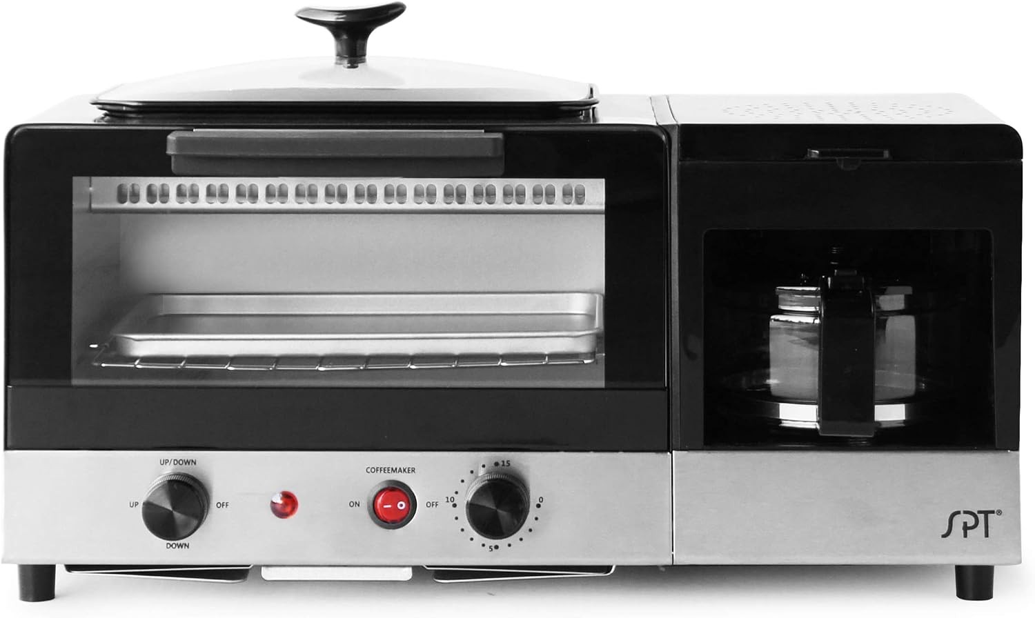 BM-1120BA: 3-in-1 Breakfast Maker in Stainless Steel & Black 18.5W x 8.75D x