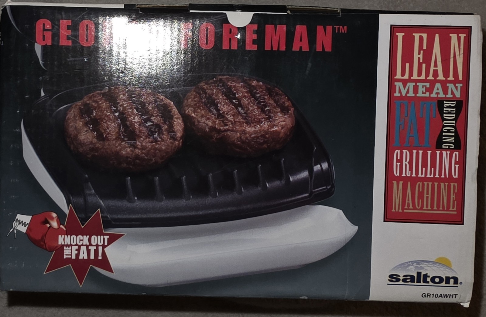 NEW In Box George Foreman Lean Mean Fat Reducing Grilling Machine GR10AWHT White