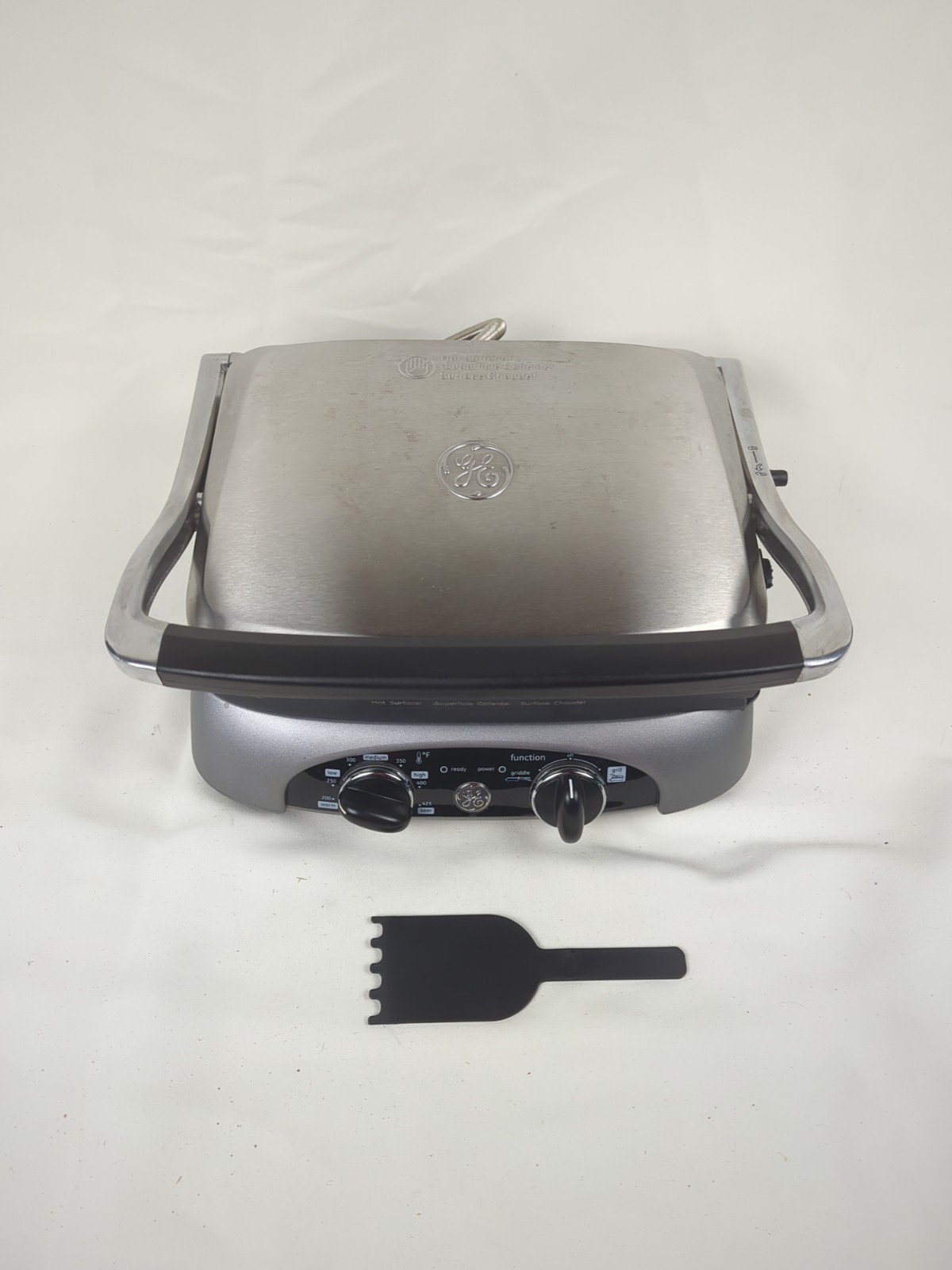 GE 169232 Silver Temperature Control Electric 4-in-1 Panini Grill Griddle