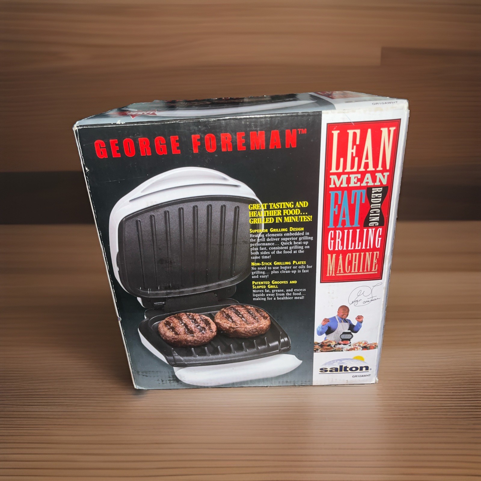 New VTG George Foreman GR10AWHT Lean Mean Non-Stick Grilling Machine Pan