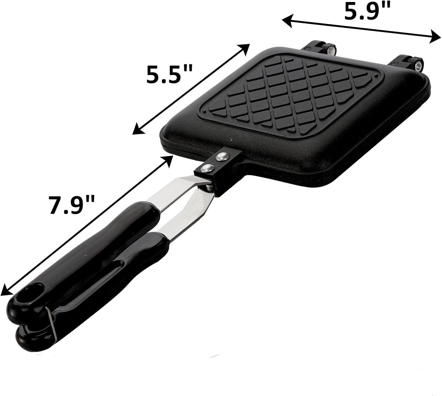 Compact Stovetop Sandwich Maker with Non-Stick Plates – 5.9″ L x 14.2″ H