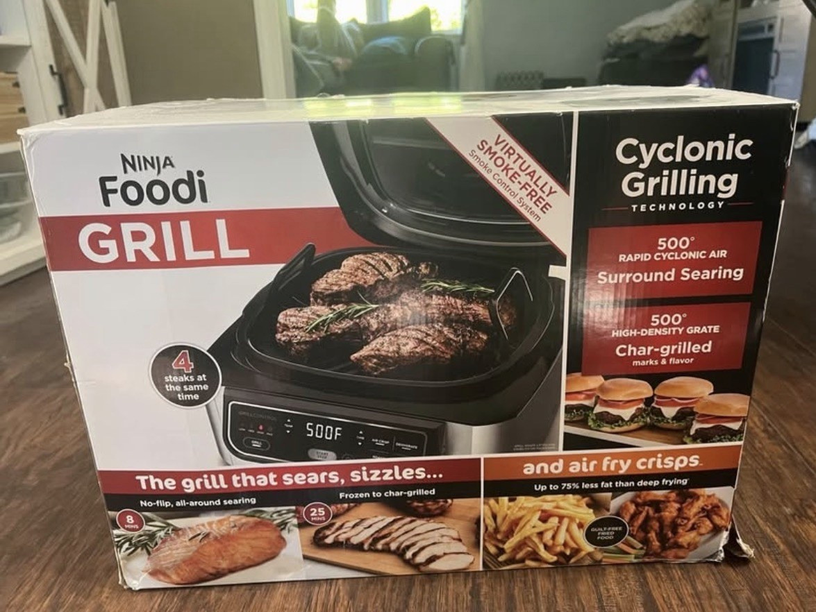 Ninja Foodi Grill AG301 Indoor Electric Grill Air Fryer 1760W Black/Silver