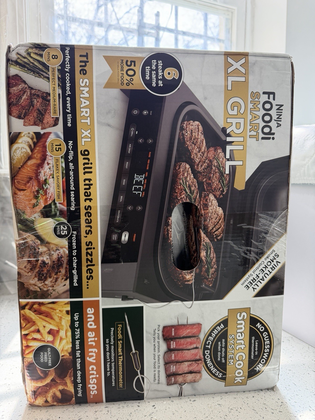Ninja® Foodi® Smart XL 6-in-1 Indoor Grill & Air Fryer with Built in Thermometer