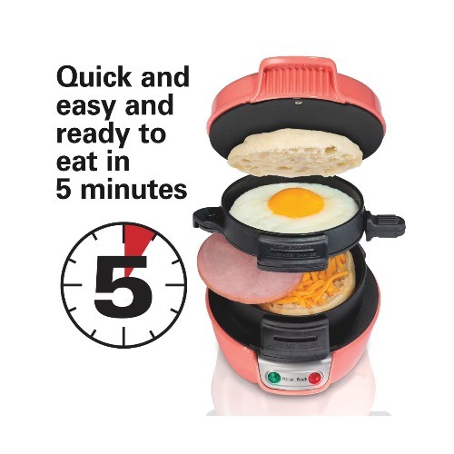 Hamilton Beach Sandwich Coral 25483: Nonstick Breakfast & Egg Maker