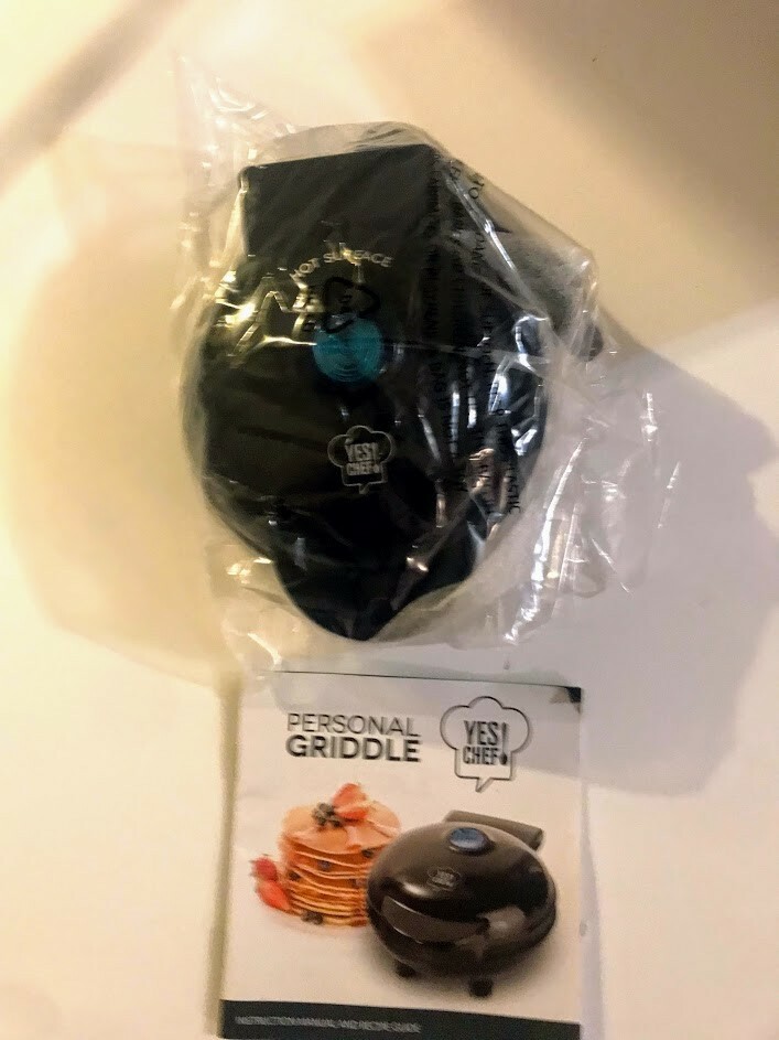 Yes Chef Personal Griddle Mini Black with Guide NEW Works